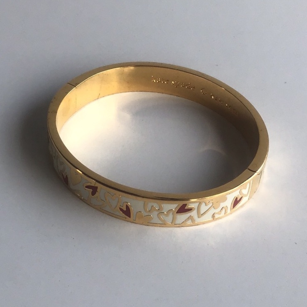 Kate Spade All My Love hearts gold plated Bangle Bracelet Rare - Picture 6 of 16
